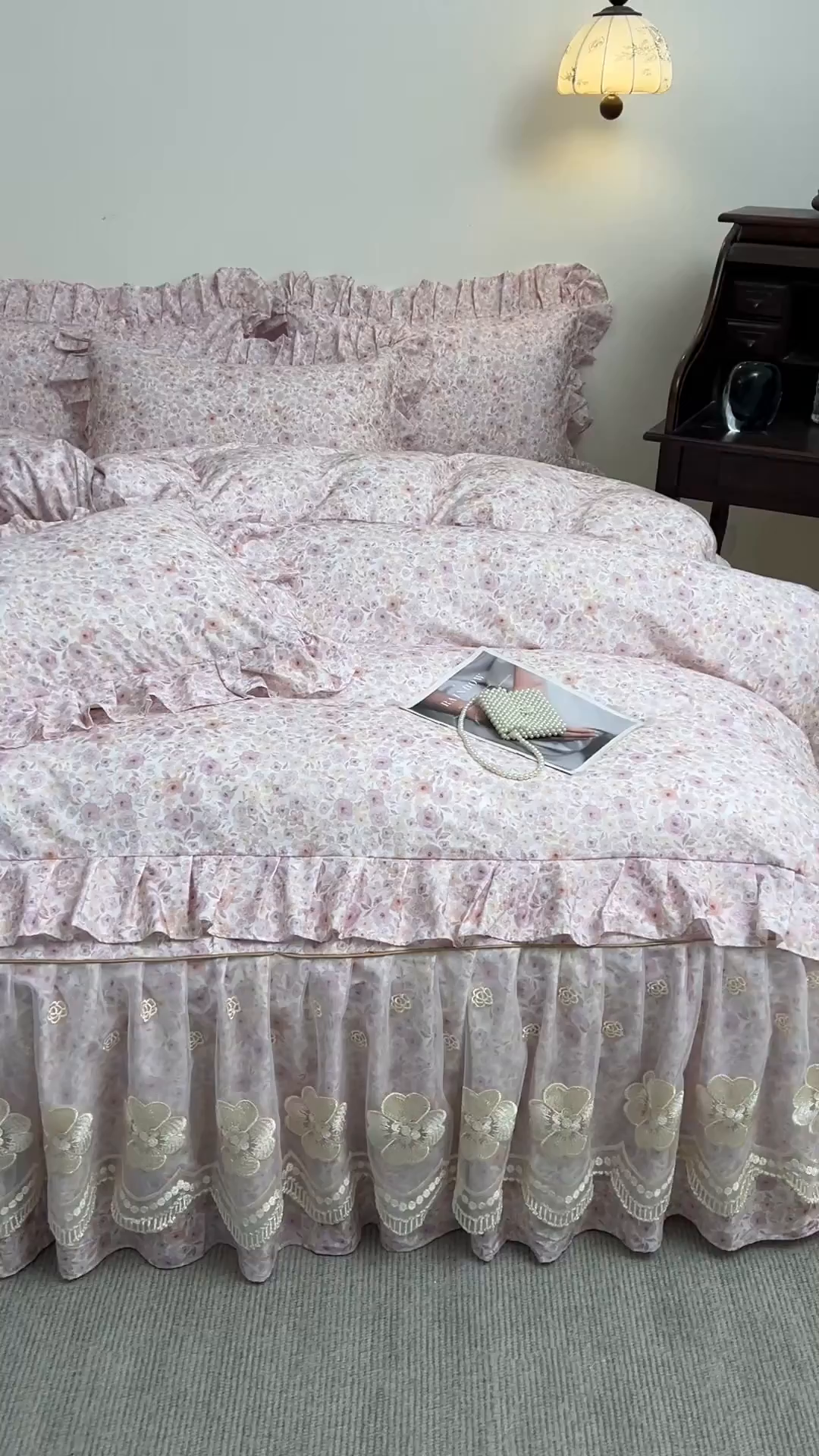 91家纺网 家纺一手货源 找家纺 宜凡家纺 2026新款全棉数码印花单床裙四件套④号系列 醒春集