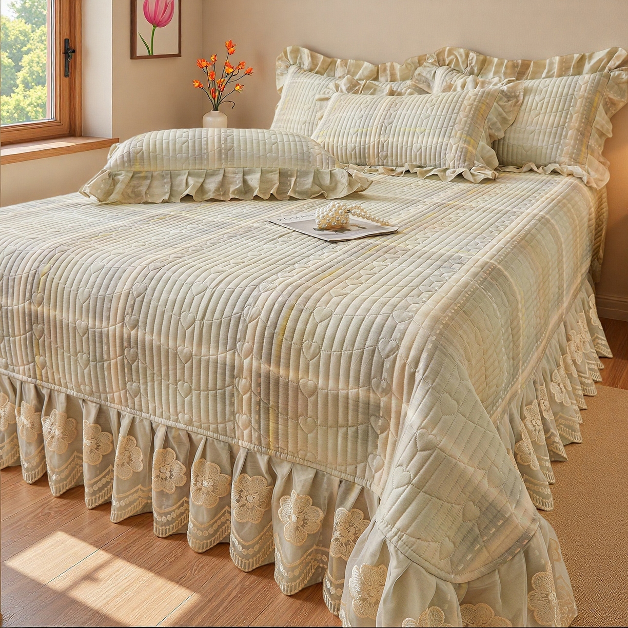 91家纺网 家纺一手货源 找家纺 （总）宜凡家纺 2026新款全棉数码印花床盖三件套④号系列