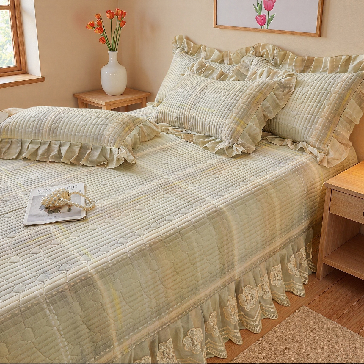 91家纺网 家纺一手货源 找家纺 （总）宜凡家纺 2026新款全棉数码印花床盖三件套④号系列