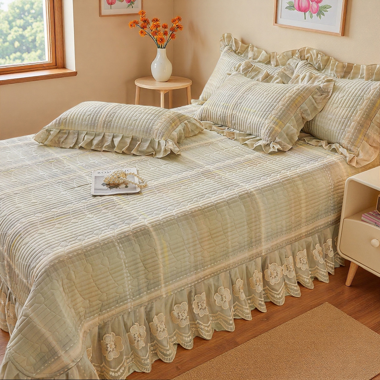 91家纺网 家纺一手货源 找家纺 （总）宜凡家纺 2026新款全棉数码印花床盖四件套④号系列