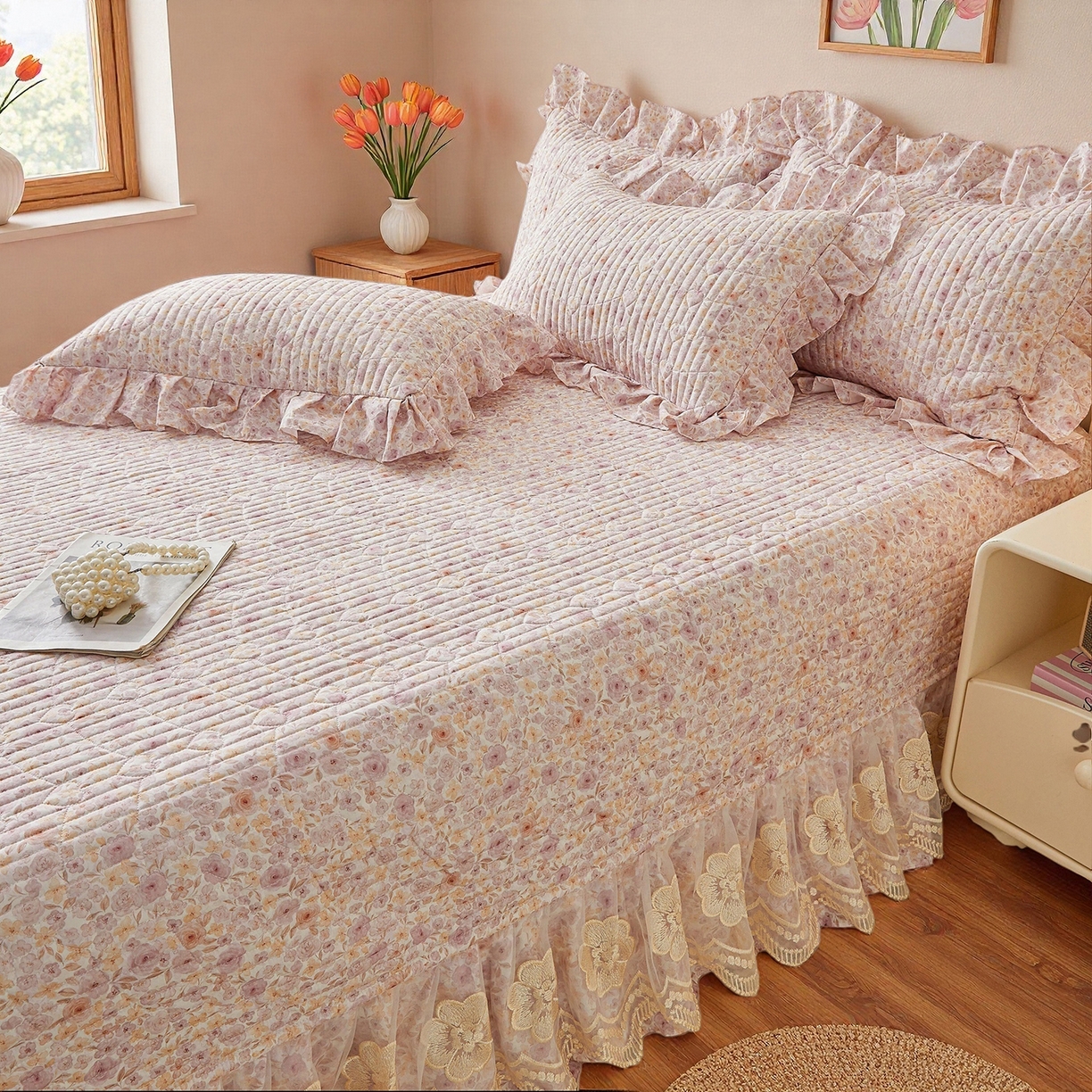 91家纺网 家纺一手货源 找家纺 宜凡家纺 2026新款全棉数码印花床盖四件套④号系列 醒春集