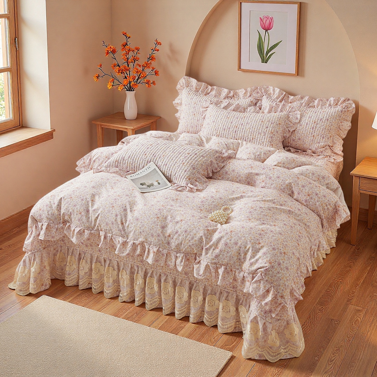 91家纺网 家纺一手货源 找家纺 宜凡家纺 2026新款全棉数码印花床盖四件套④号系列 醒春集