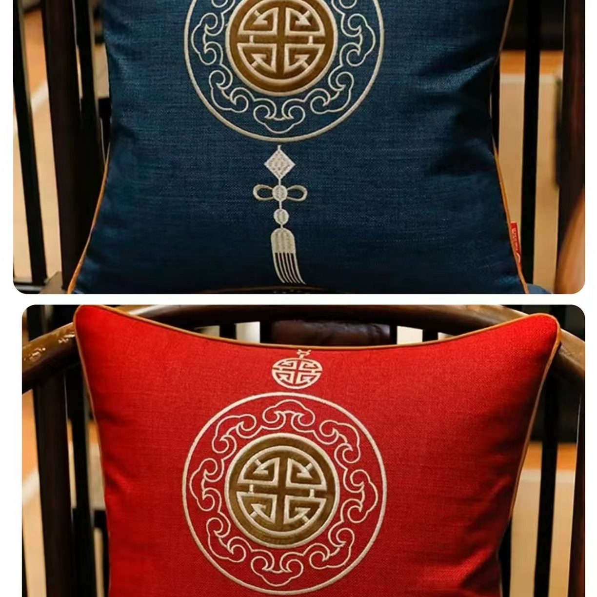 91家纺网 家纺一手货源 找家纺 （总）多米家居 2026新款多丽丝麻绣花定制红木坐垫、抱枕、桌旗，海绵，乳胶（定制尺寸联系商家）