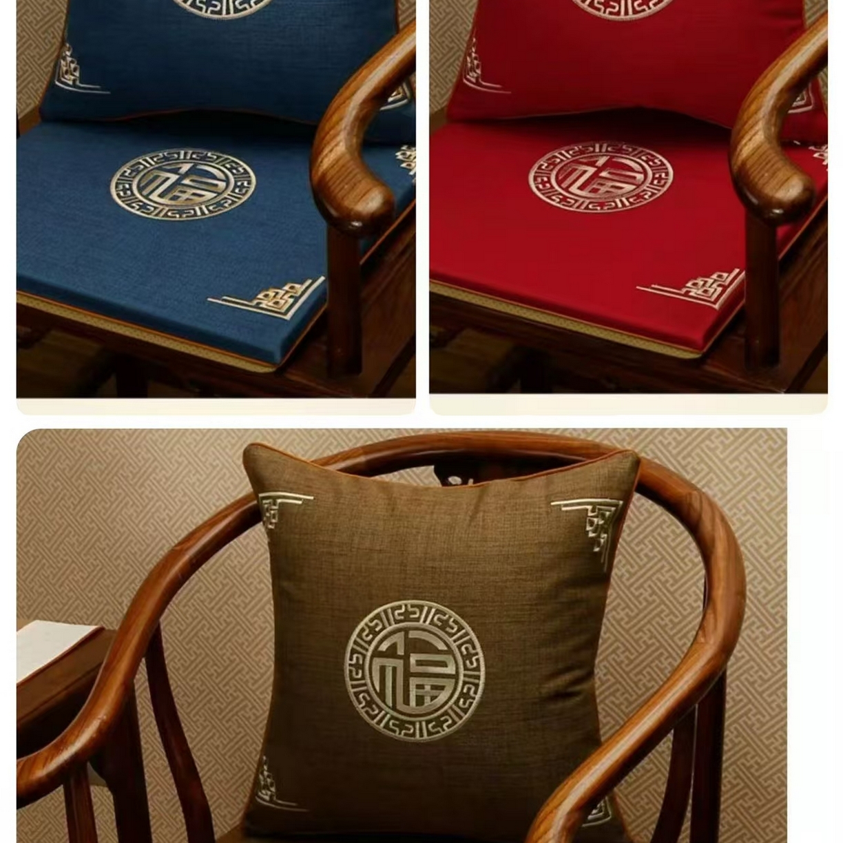 91家纺网 家纺一手货源 找家纺 （总）多米家居 2026新款多丽丝麻绣花定制红木坐垫、抱枕、桌旗，海绵，乳胶（定制尺寸联系商家）