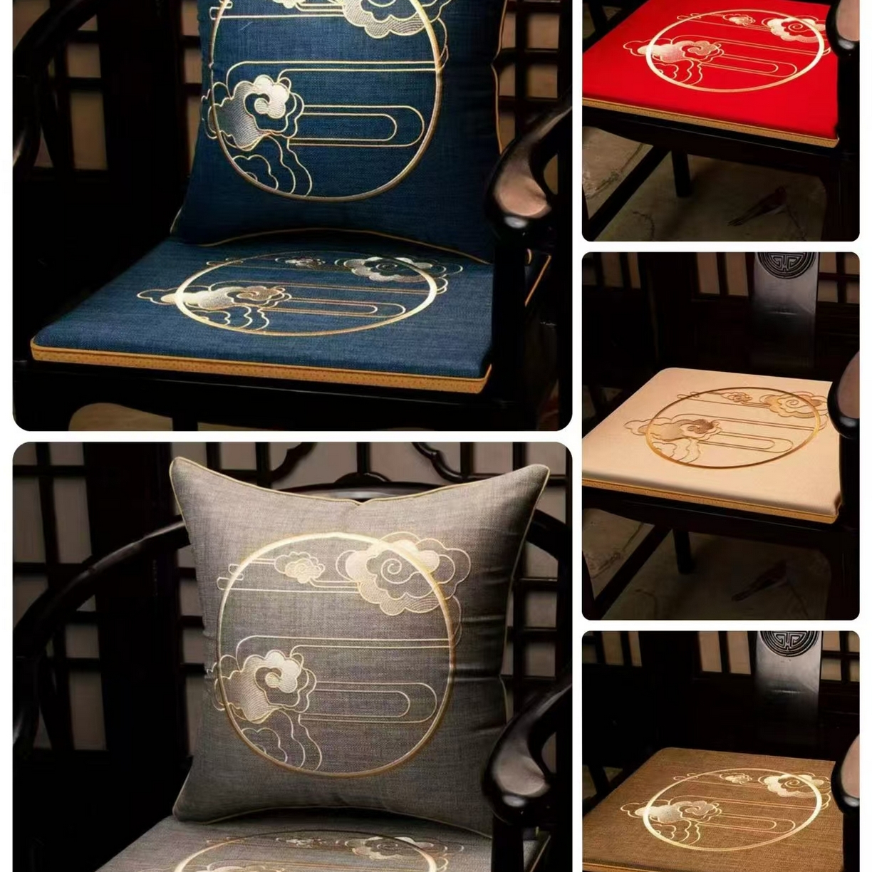 91家纺网 家纺一手货源 找家纺 （总）多米家居 2026新款多丽丝麻绣花定制红木坐垫、抱枕、桌旗，海绵，乳胶（定制尺寸联系商家）