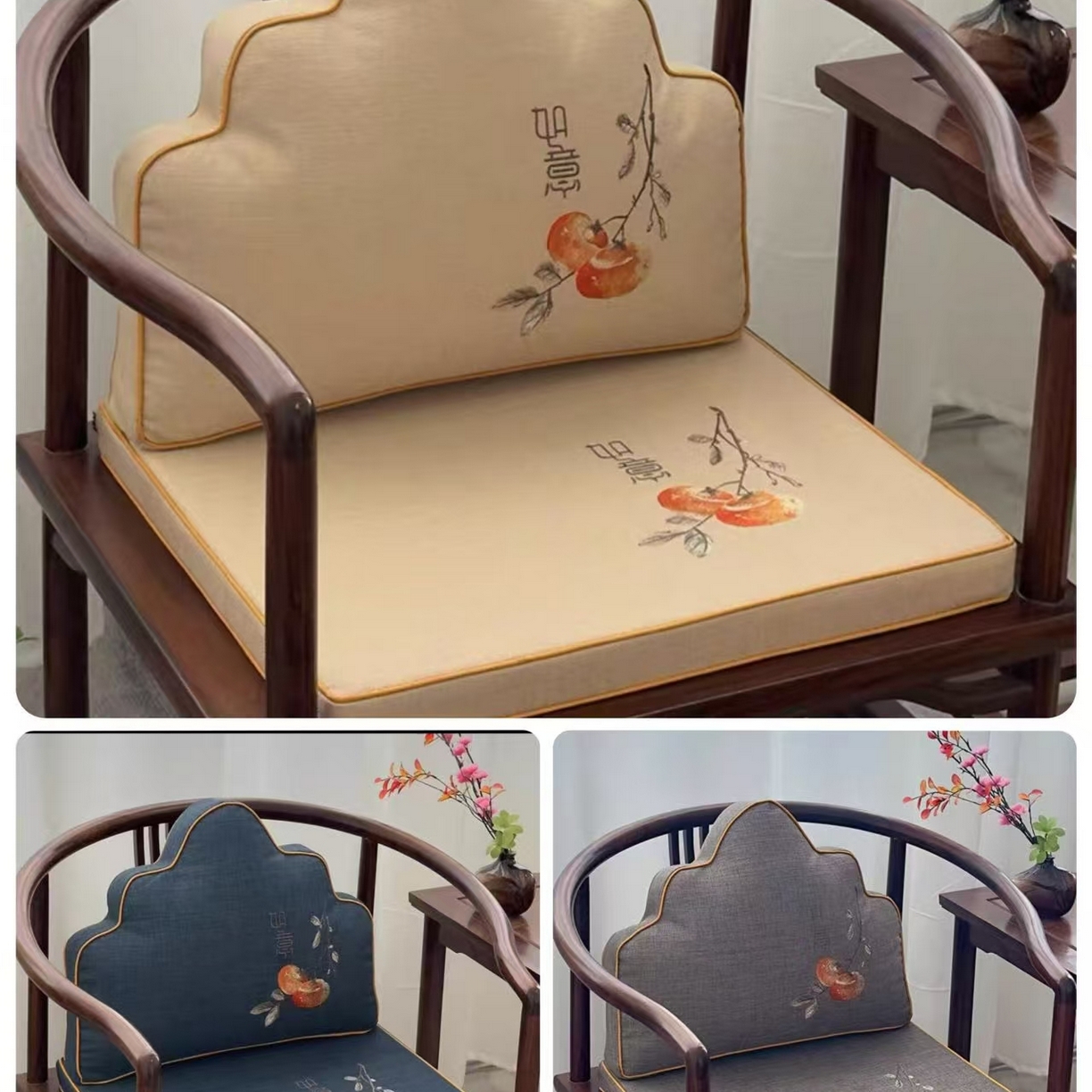 91家纺网 家纺一手货源 找家纺 （总）多米家居 2026新款多丽丝麻绣花定制红木坐垫、抱枕、桌旗，海绵，乳胶（定制尺寸联系商家）