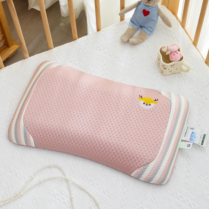 91家纺网 家纺一手货源 找家纺 （总）仁宇枕业 2026新款新品彩虹条鹿头婴儿幼儿童夏凉记忆枕头枕芯