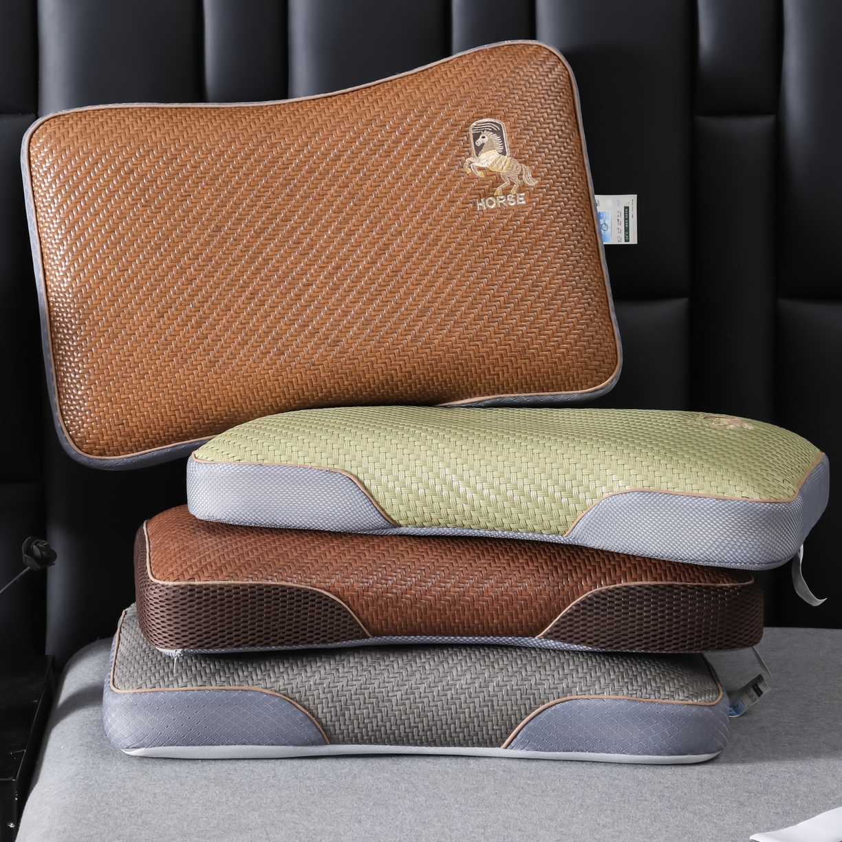 91家纺网 家纺一手货源 找家纺 （总）仁宇枕业 2026新款新品马到成功夏季雪藤冰藤夏凉记忆枕头花草枕荞麦枕头枕芯