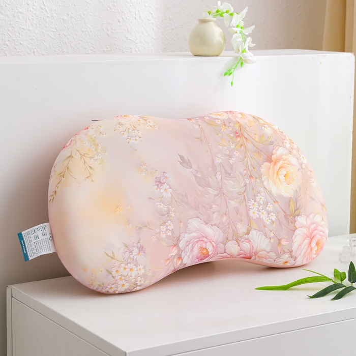 91家纺网 家纺一手货源 找家纺 （总）仁宇枕业 20269新款新品夏季凉感丝国色天香薄荷印花猫肚记忆枕头枕芯