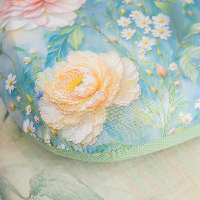 91家纺网 家纺一手货源 找家纺 （总）仁宇枕业 20269新款新品夏季凉感丝国色天香薄荷印花猫肚记忆枕头枕芯