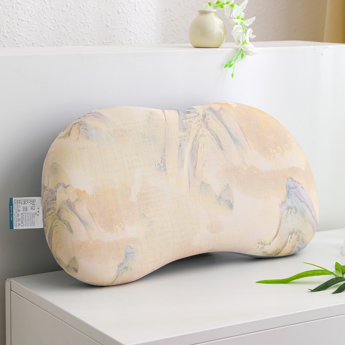 91家纺网 家纺一手货源 找家纺 （总）仁宇枕业 20269新款新品夏季凉感丝国色天香薄荷印花猫肚记忆枕头枕芯