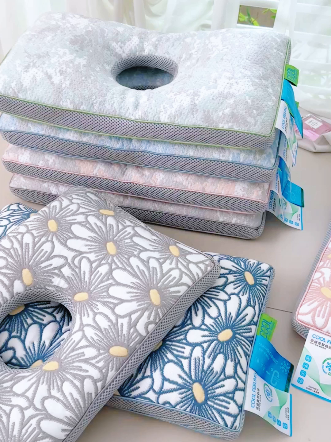 91家纺网 家纺一手货源 找家纺 （总）仁宇枕业 2026新款新品夏凉清凉冰凉菊花荞麦护耳护头枕头枕芯