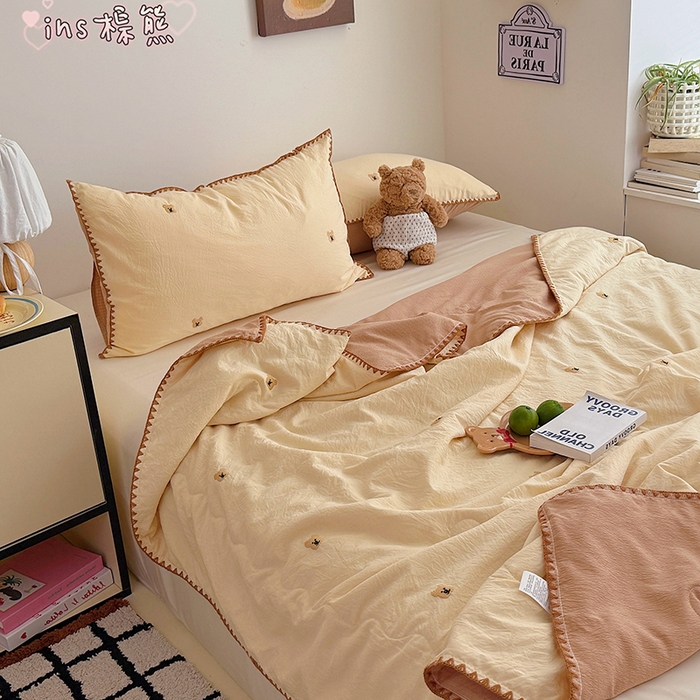 91家纺网 家纺一手货源 找家纺 （总）顾里家纺 2026新款韩风刺绣云朵棉夏被夏凉被空调被