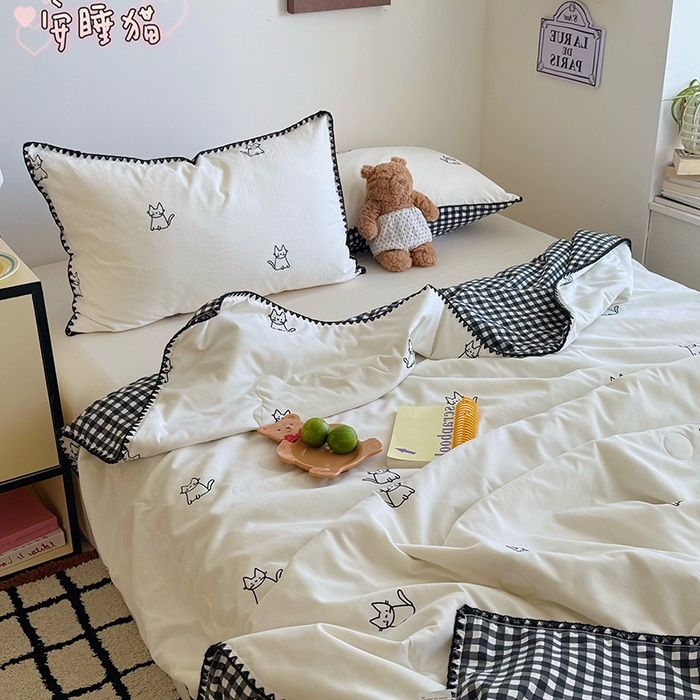 91家纺网 家纺一手货源 找家纺 （总）顾里家纺 2026新款韩风刺绣云朵棉夏被夏凉被空调被