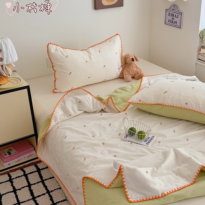 91家纺网 家纺一手货源 找家纺 （总）顾里家纺 2026新款韩风刺绣云朵棉夏被夏凉被空调被