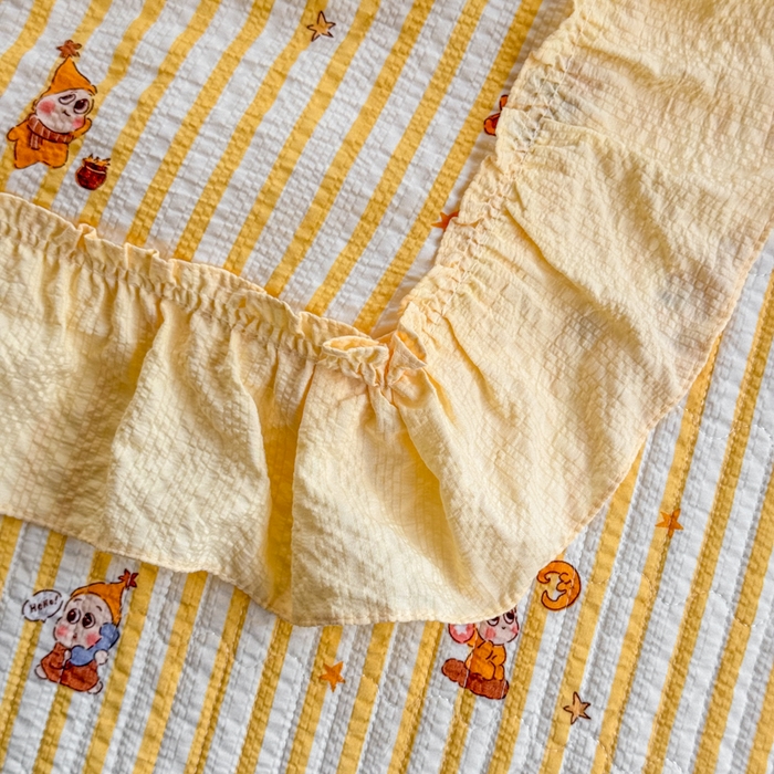 91家纺网 家纺一手货源 找家纺 仟网汇 2026新款密拷花边款法式泡芙纱夏被四件套夏被床盖四件套 梦幻星人