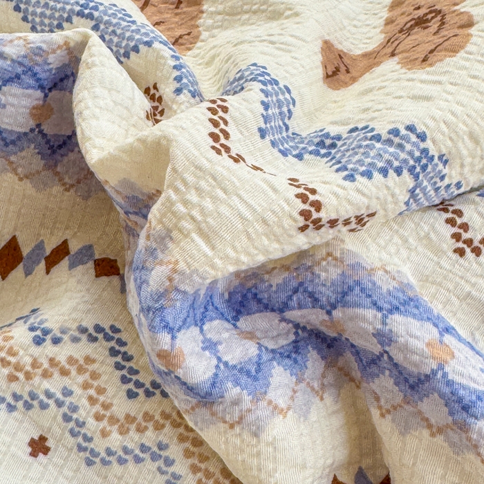 91家纺网 家纺一手货源 找家纺 仟网汇 2026新款密拷花边款法式泡芙纱夏被四件套夏被床盖四件套 焦糖小熊