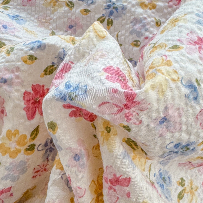 91家纺网 家纺一手货源 找家纺 仟网汇 2026新款密拷花边款法式泡芙纱夏被四件套夏被床盖四件套 春日花花