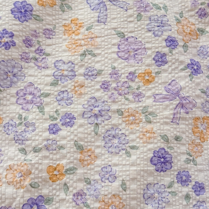 91家纺网 家纺一手货源 找家纺 仟网汇 2026新款密拷花边款法式泡芙纱夏被四件套夏被床盖四件套 紫罗兰