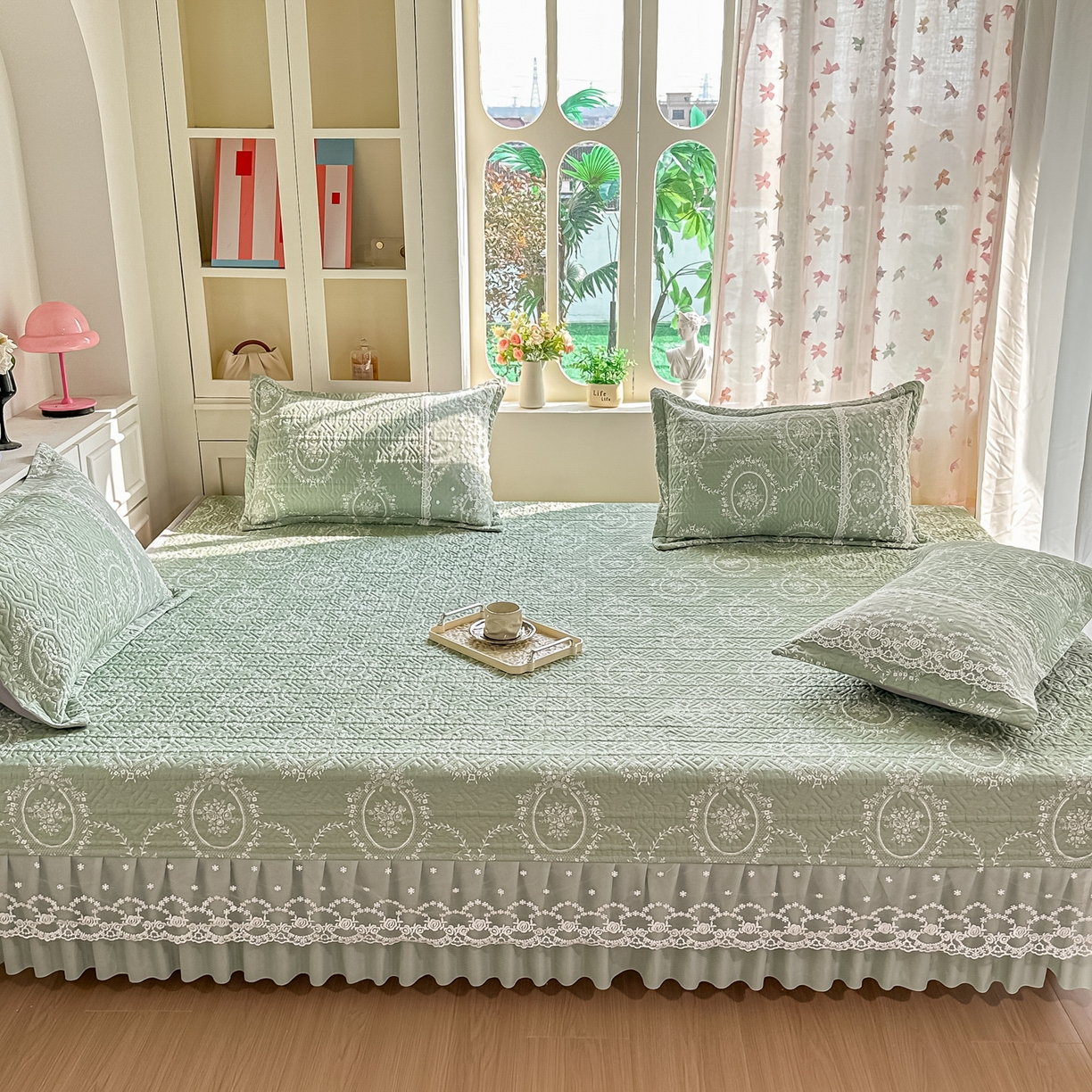 91家纺网 家纺一手货源 找家纺 （总）手艺人家纺 2026新款四季通用榻榻米纯棉床盖专用防滑夹棉绗缝床单坑盖炕罩垫子可机洗定制