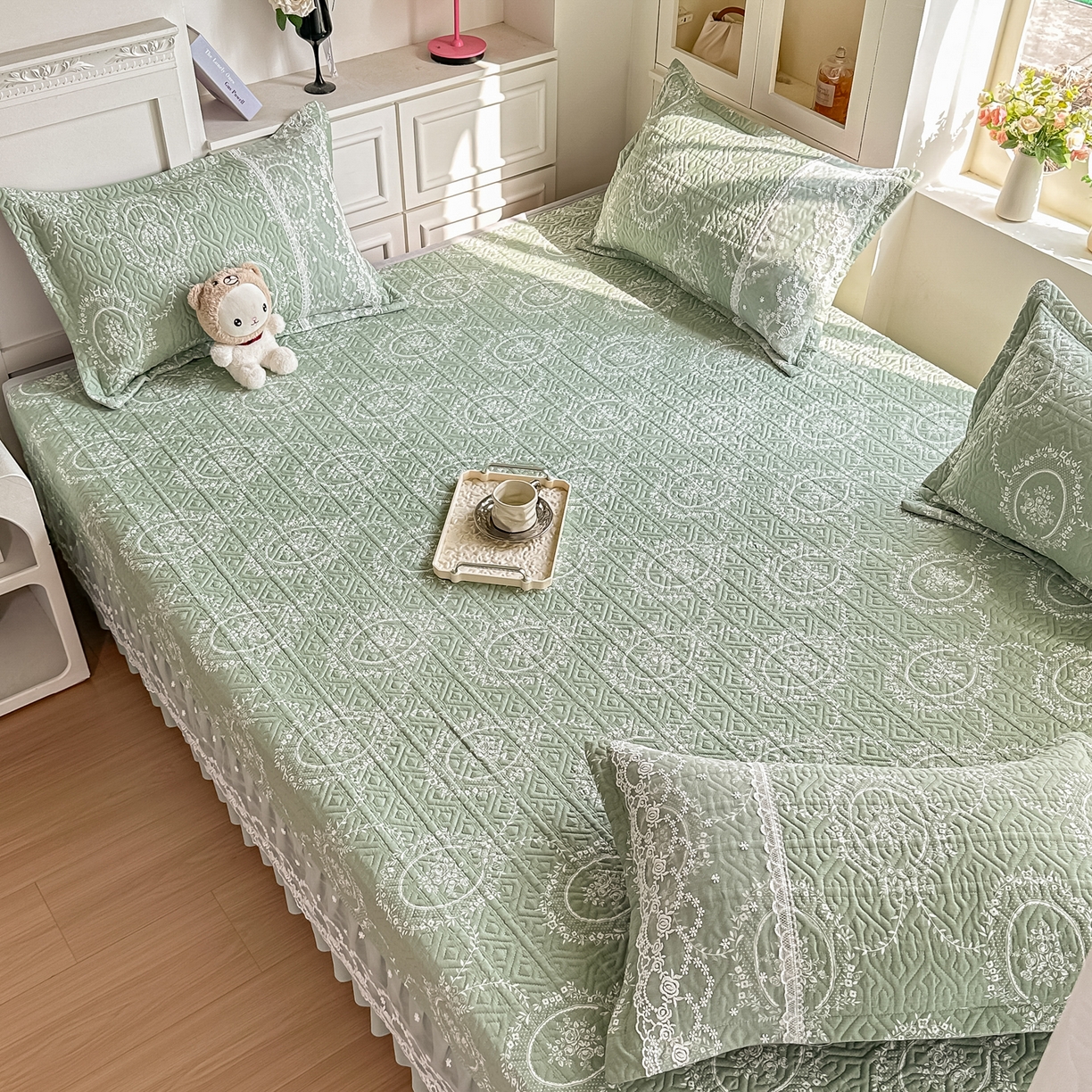 91家纺网 家纺一手货源 找家纺 （总）手艺人家纺 2026新款四季通用榻榻米纯棉床盖专用防滑夹棉绗缝床单坑盖炕罩垫子可机洗定制