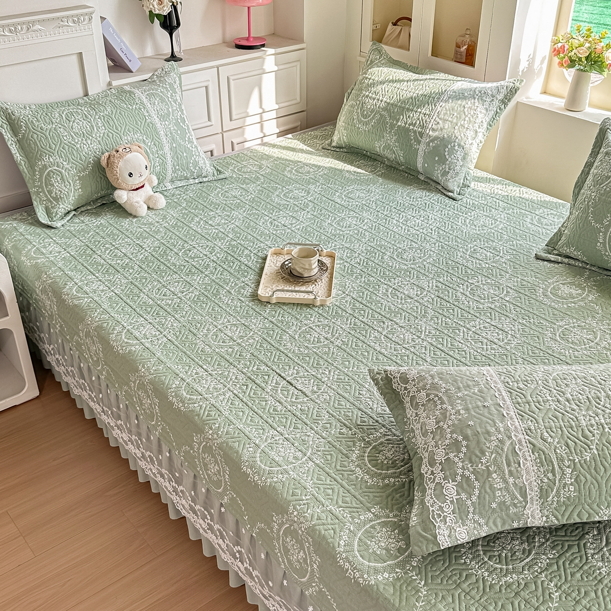 91家纺网 家纺一手货源 找家纺 （总）手艺人家纺 2026新款四季通用榻榻米纯棉床盖专用防滑夹棉绗缝床单坑盖炕罩垫子可机洗定制