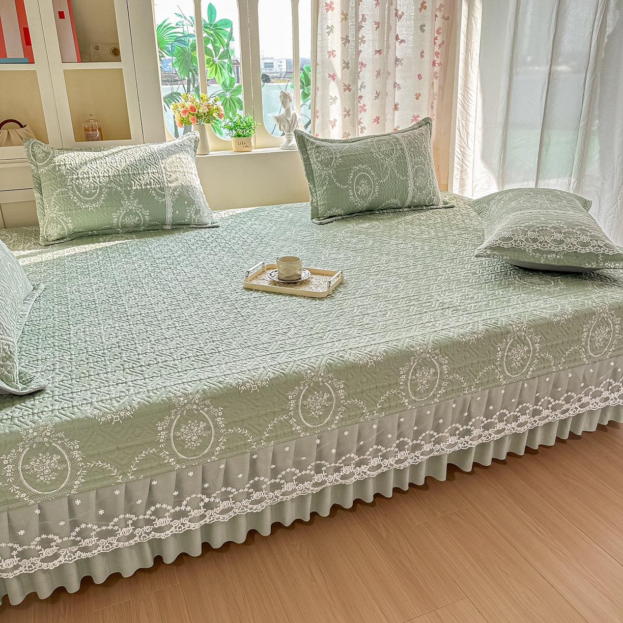 91家纺网 家纺一手货源 找家纺 （总）手艺人家纺 2026新款四季通用榻榻米纯棉床盖专用防滑夹棉绗缝床单坑盖炕罩垫子可机洗定制