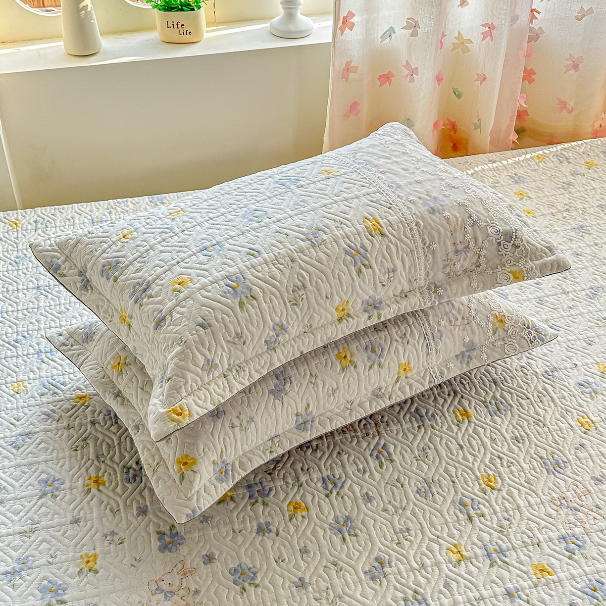 91家纺网 家纺一手货源 找家纺 手艺人家纺 2026新款四季通用榻榻米纯棉床盖专用防滑夹棉绗缝床单坑盖炕罩垫子可机洗定制 花开漫野