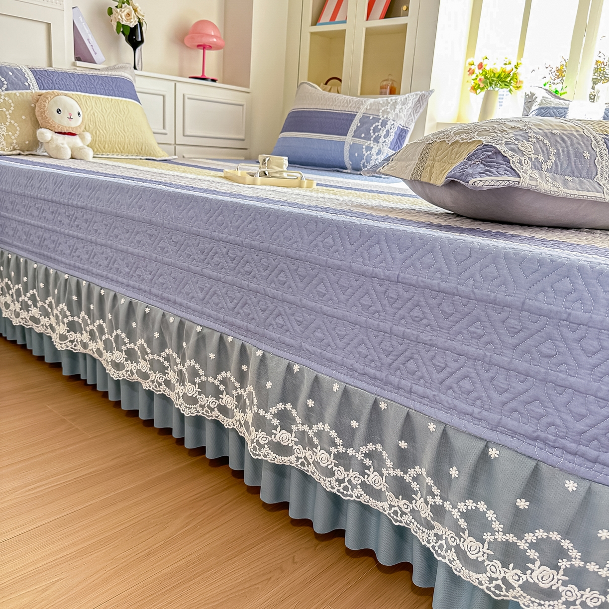 91家纺网 家纺一手货源 找家纺 手艺人家纺 2026新款四季通用榻榻米纯棉床盖专用防滑夹棉绗缝床单坑盖炕罩垫子可机洗定制 格古吉亚