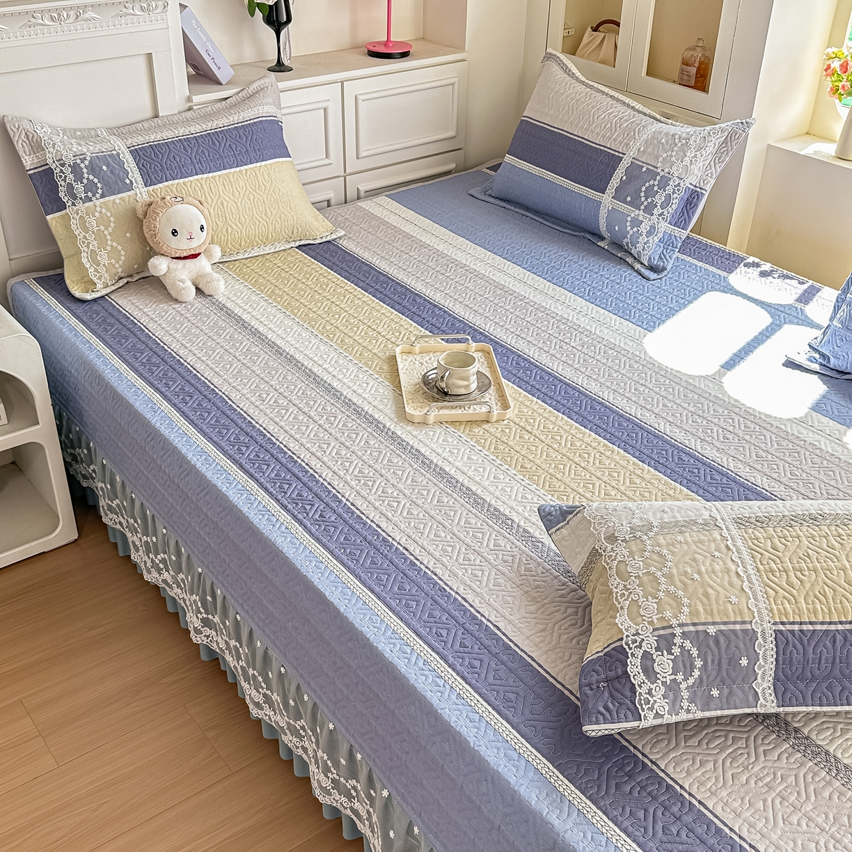 91家纺网 家纺一手货源 找家纺 手艺人家纺 2026新款四季通用榻榻米纯棉床盖专用防滑夹棉绗缝床单坑盖炕罩垫子可机洗定制 格古吉亚