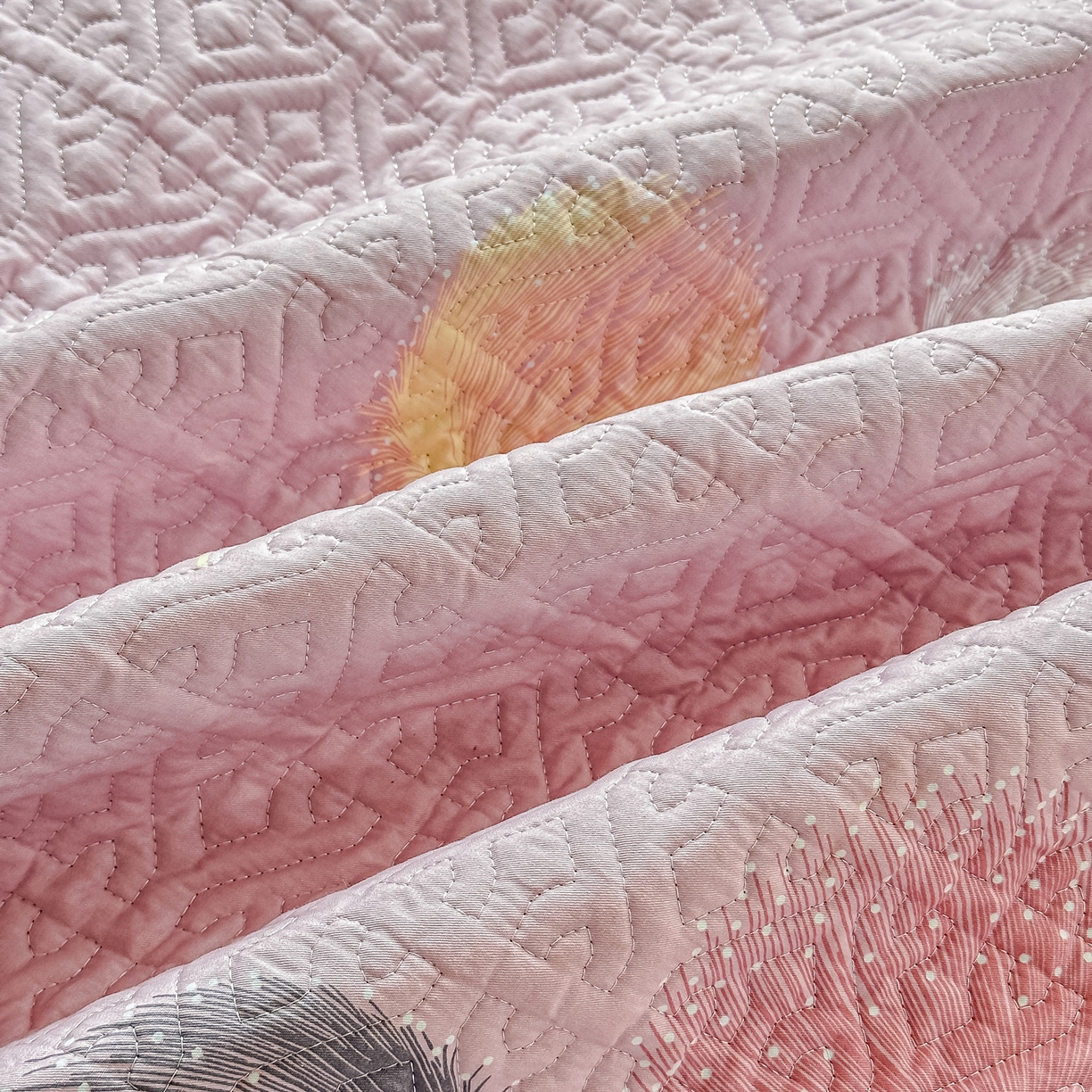 91家纺网 家纺一手货源 找家纺 手艺人家纺 2026新款四季通用榻榻米纯棉床盖专用防滑夹棉绗缝床单坑盖炕罩垫子可机洗定制 曼沙华粉