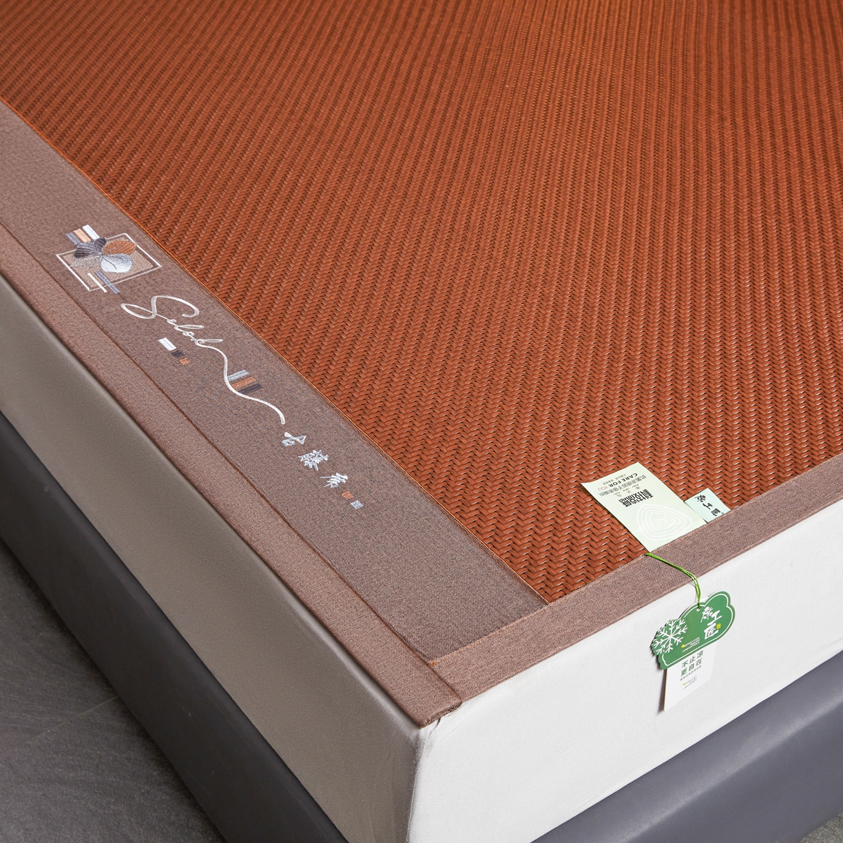 91家纺网 家纺一手货源 找家纺 （总）森璐家纺 2026新款高级刺绣复合PE藤席单藤席好品质PE藤席凉席席子三件套