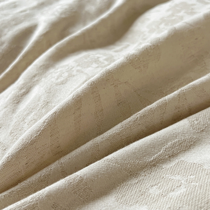 91家纺网 家纺一手货源 找家纺 乐家毛巾被（工厂自产自销） 2026新款棉麻提花四件套 棉麻-花见夏