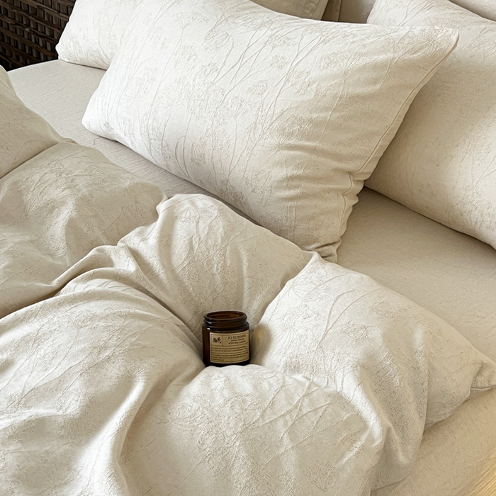 91家纺网 家纺一手货源 找家纺 乐家毛巾被（工厂自产自销） 2026新款棉麻提花四件套 棉麻-花枝