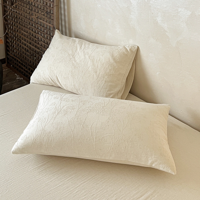 91家纺网 家纺一手货源 找家纺 乐家毛巾被（工厂自产自销） 2026新款棉麻提花四件套 棉麻-花枝