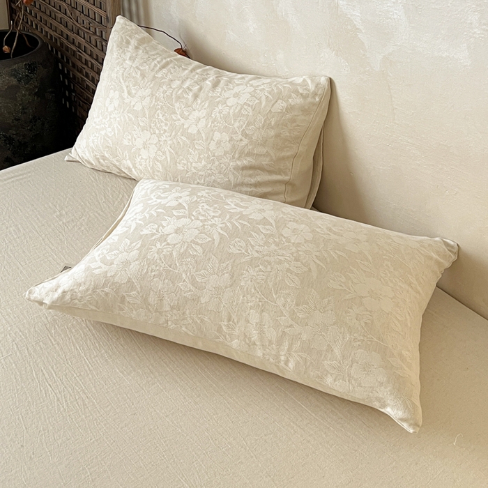 91家纺网 家纺一手货源 找家纺 乐家毛巾被（工厂自产自销） 2026新款棉麻提花四件套 棉麻-沐花