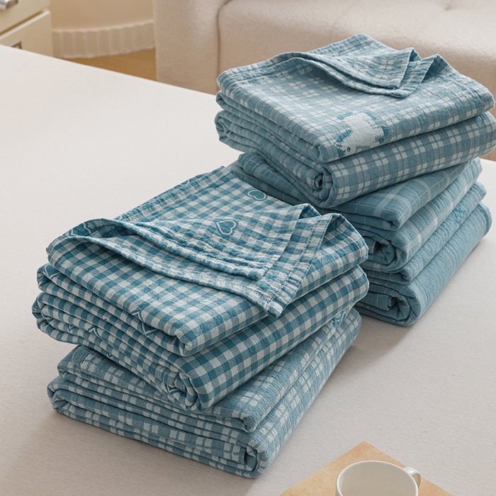 91家纺网 家纺一手货源 找家纺 （总）悦然毛巾被 2026新款色织水洗棉盖毯安心棉床盖全棉纱布毛巾被夏被夏凉被空调被