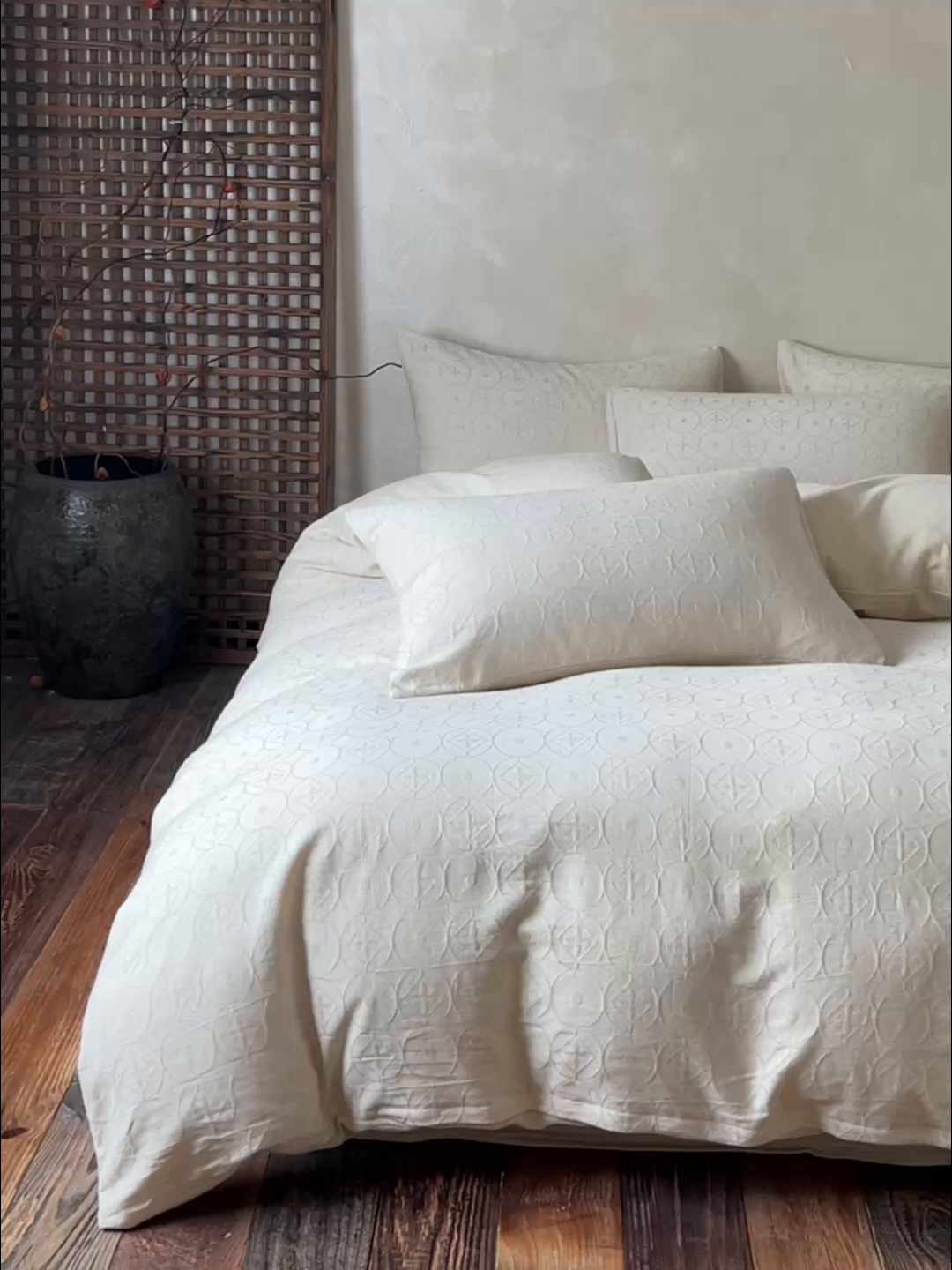 91家纺网 家纺一手货源 找家纺 乐家毛巾被（工厂自产自销） 2026新款棉麻提花四件套 棉麻-泡沫