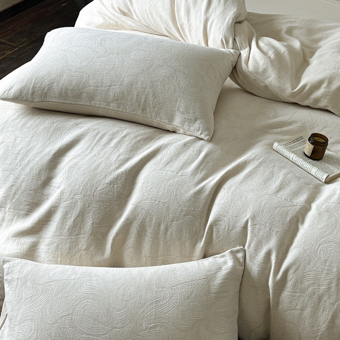 91家纺网 家纺一手货源 找家纺 乐家毛巾被（工厂自产自销） 2026新款棉麻提花四件套 棉麻-柔纹