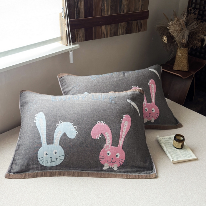 91家纺网 家纺一手货源 找家纺 （总）乐家毛巾被（工厂自产自销） 2026新款全棉纯棉四层纱布枕巾