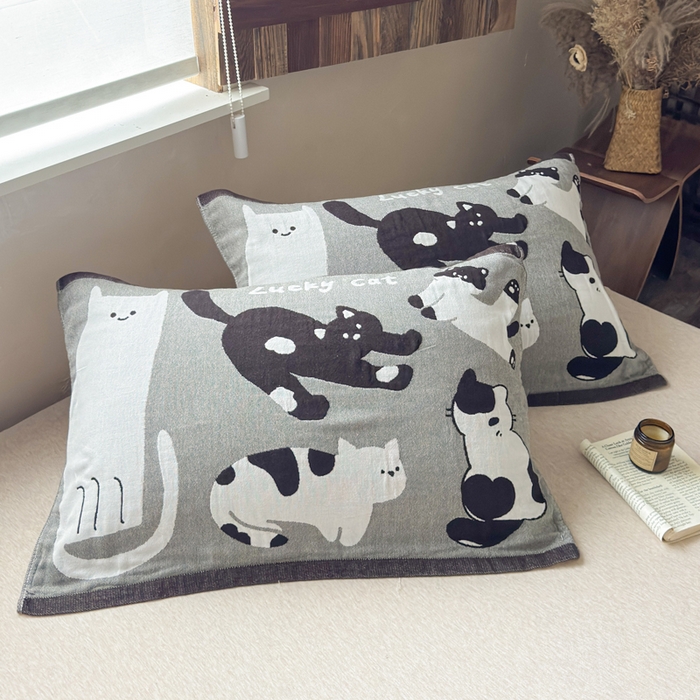 91家纺网 家纺一手货源 找家纺 （总）乐家毛巾被（工厂自产自销） 2026新款全棉纯棉四层纱布枕巾