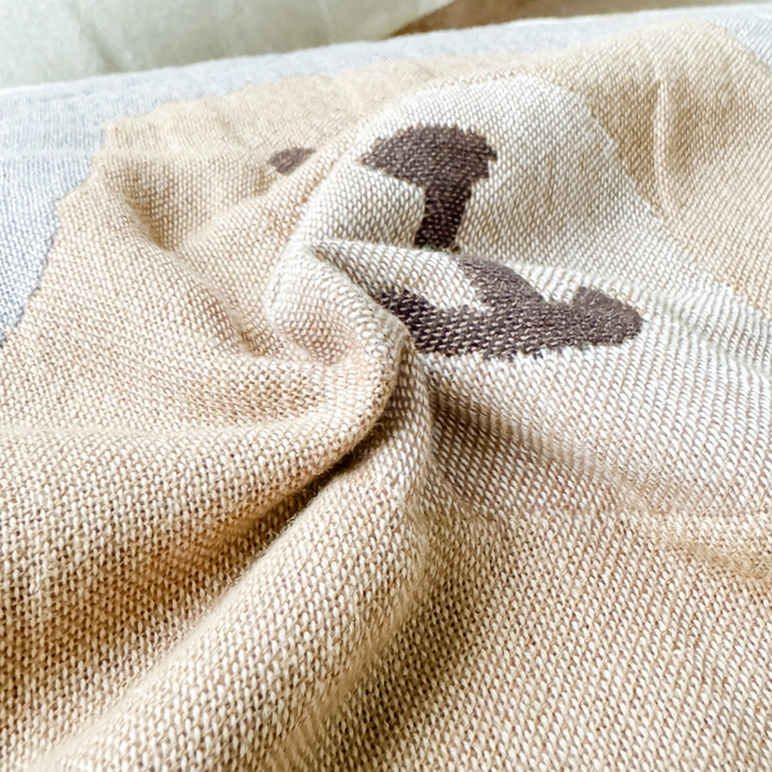 91家纺网 家纺一手货源 找家纺 乐家毛巾被（工厂自产自销） 2026新款全棉纯棉四层纱布枕巾 耳机小熊