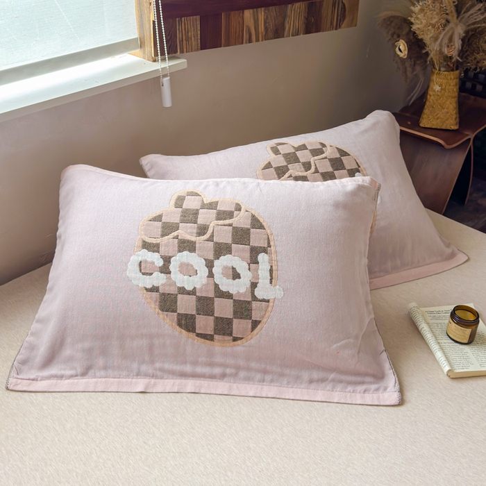 乐家毛巾被（工厂自产自销） 2026新款全棉纯棉四层纱布枕巾 格纹草莓