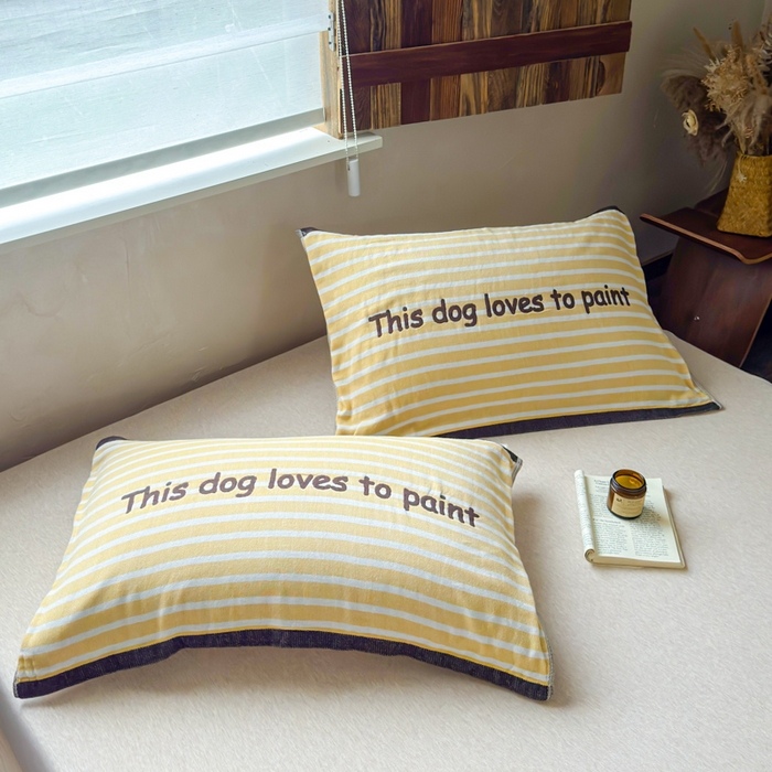 91家纺网 家纺一手货源 找家纺 乐家毛巾被（工厂自产自销） 2026新款全棉纯棉四层纱布枕巾 简约条纹