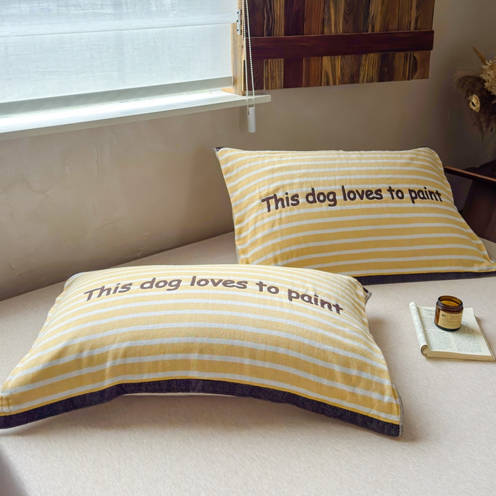 91家纺网 家纺一手货源 找家纺 乐家毛巾被（工厂自产自销） 2026新款全棉纯棉四层纱布枕巾 简约条纹