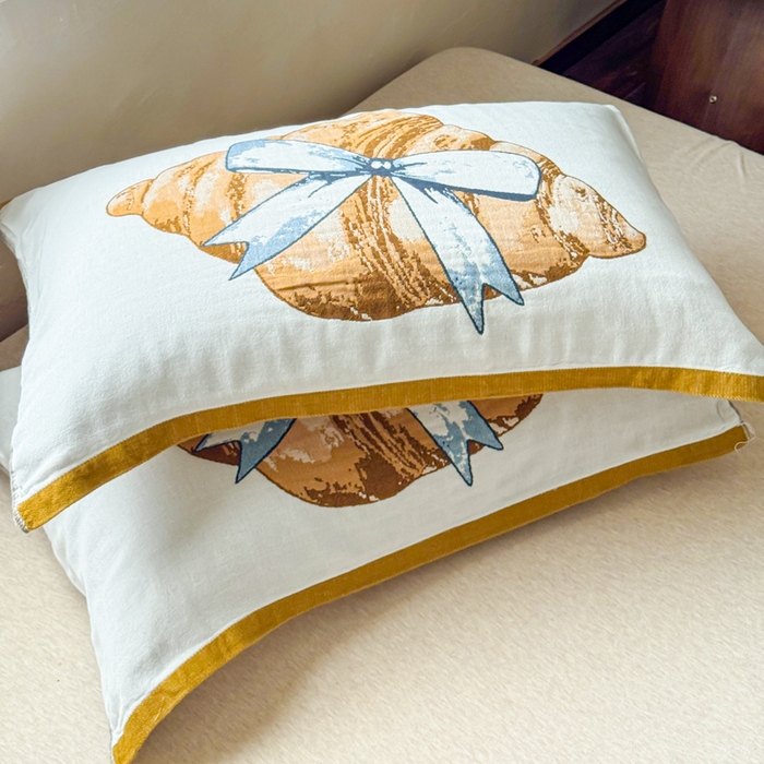 91家纺网 家纺一手货源 找家纺 乐家毛巾被（工厂自产自销） 2026新款全棉纯棉四层纱布枕巾 可颂面包