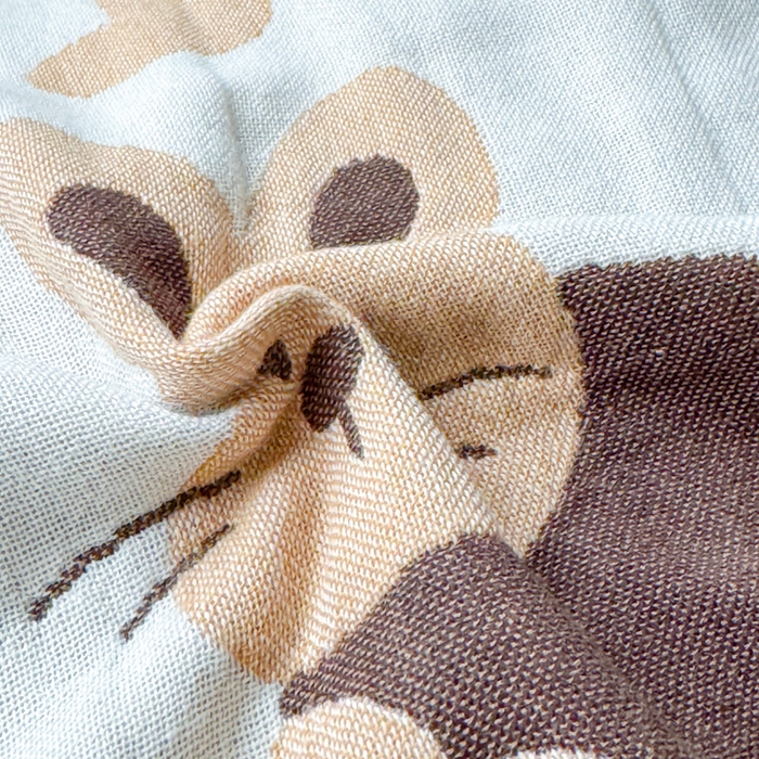 91家纺网 家纺一手货源 找家纺 乐家毛巾被（工厂自产自销） 2026新款全棉纯棉四层纱布枕巾 蘑菇兔