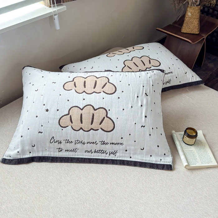 乐家毛巾被（工厂自产自销） 2026新款全棉纯棉四层纱布枕巾 软糯云朵