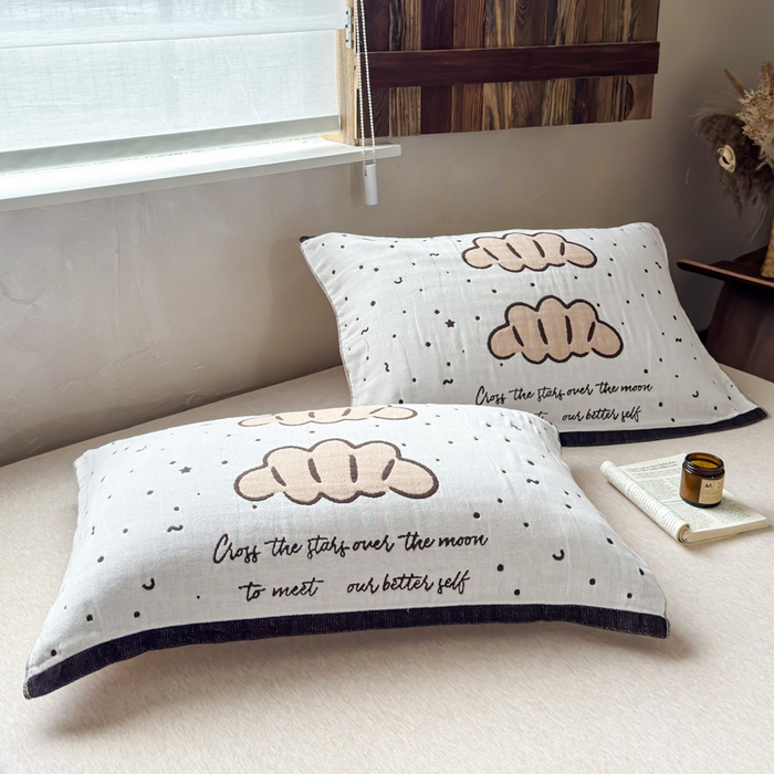 91家纺网 家纺一手货源 找家纺 乐家毛巾被（工厂自产自销） 2026新款全棉纯棉四层纱布枕巾 软糯云朵