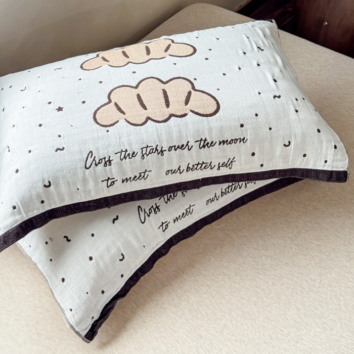 91家纺网 家纺一手货源 找家纺 乐家毛巾被（工厂自产自销） 2026新款全棉纯棉四层纱布枕巾 软糯云朵